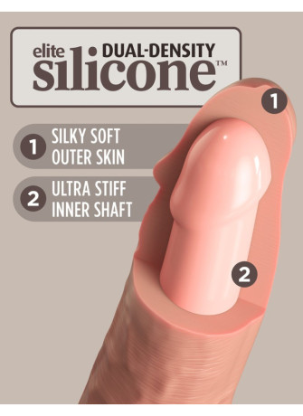 6" Vibrating + Dual Density Silicone Cock